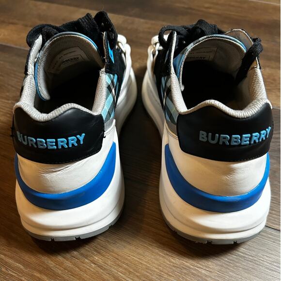 BURBERRY London England Blue Plaid Men's Sneakers Size EU 41 US 8 - Picture 5 of 11